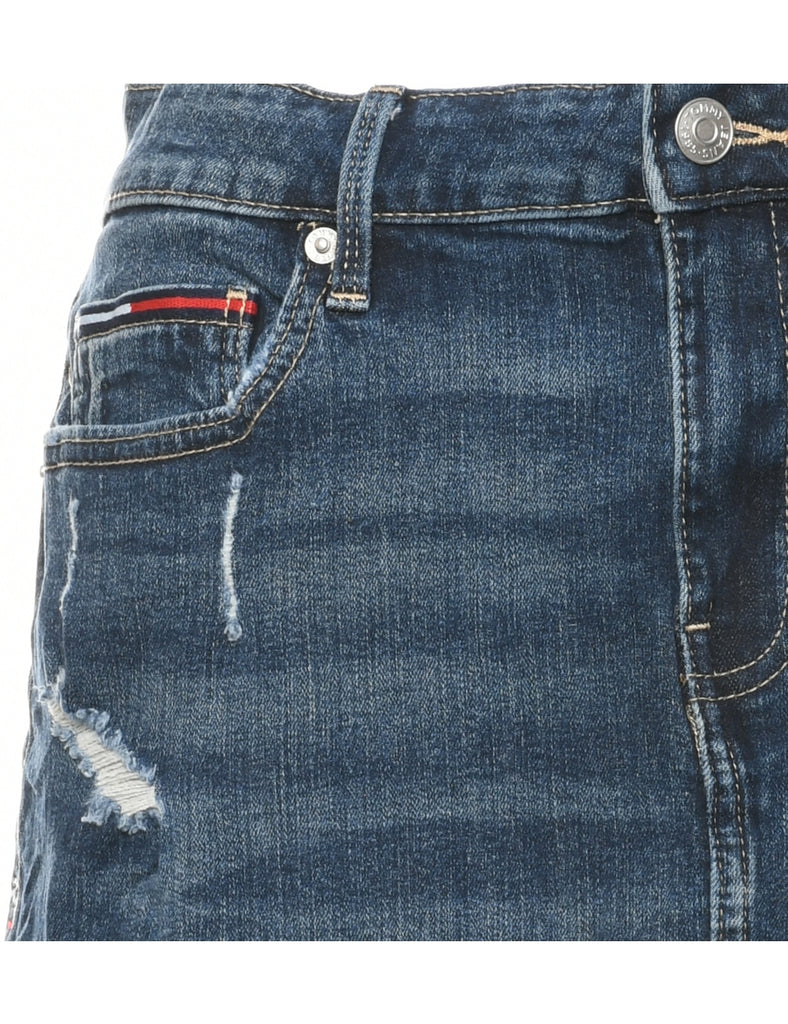 Tommy Hilfiger Distressed Denim Skirt - M