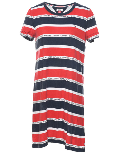 chinese dress ladies Tommy Hilfiger Ladies Nautical Scoop Neck 3/4 Sleeve Jersey Dress (Navy  Blue, X-Small) at Amazon Women's Clothing store main image 1