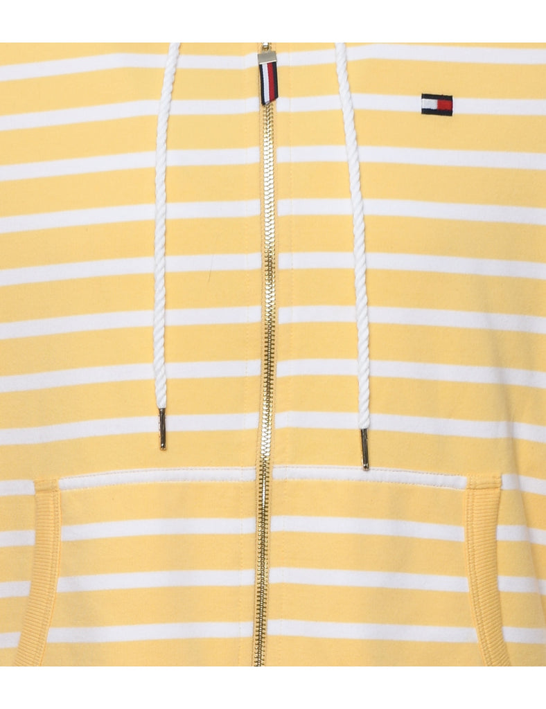 Tommy Hilfiger White & Yellow Striped Track Top - L