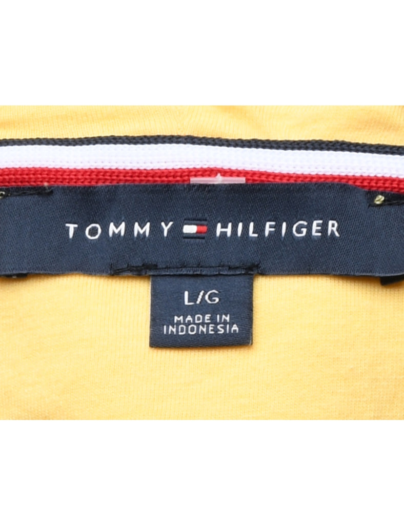 Tommy Hilfiger White & Yellow Striped Track Top - L