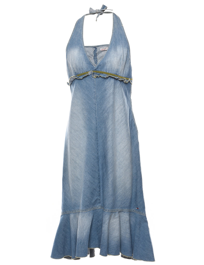 Tommy Hilfiger Y2K Halterneck Denim Dress - S
