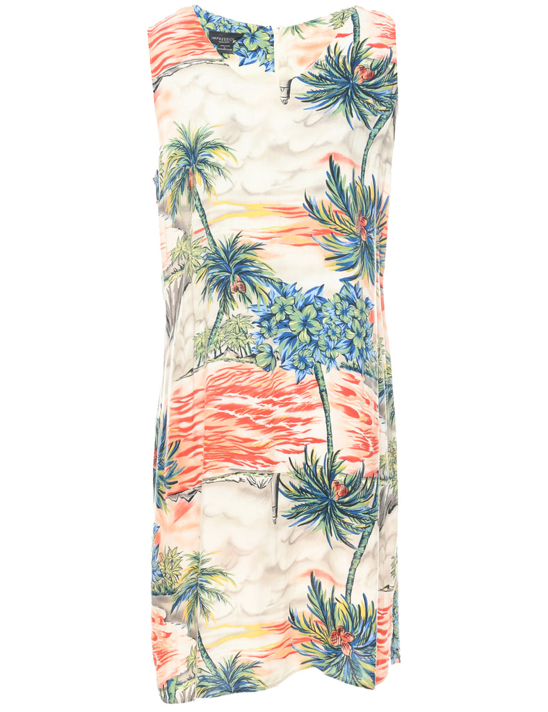 Tropical Print Dress - L