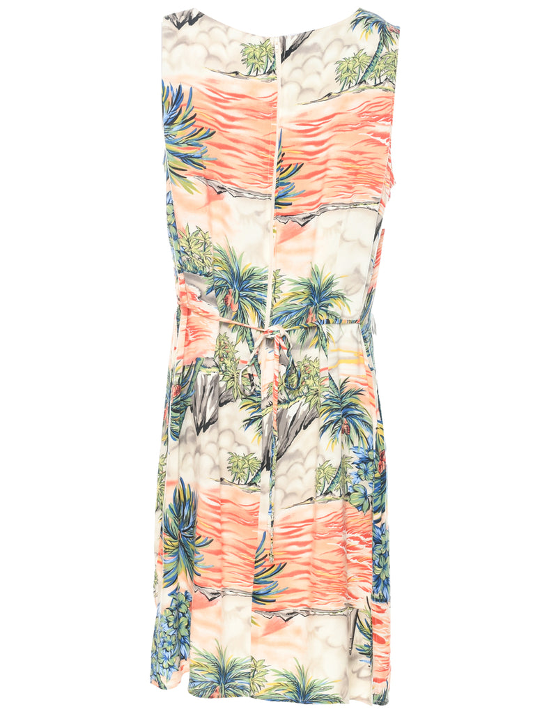 Tropical Print Dress - L