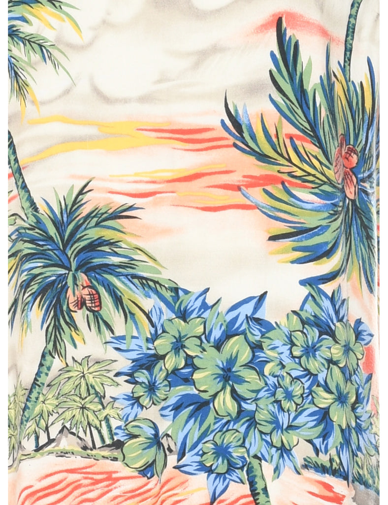 Tropical Print Dress - L