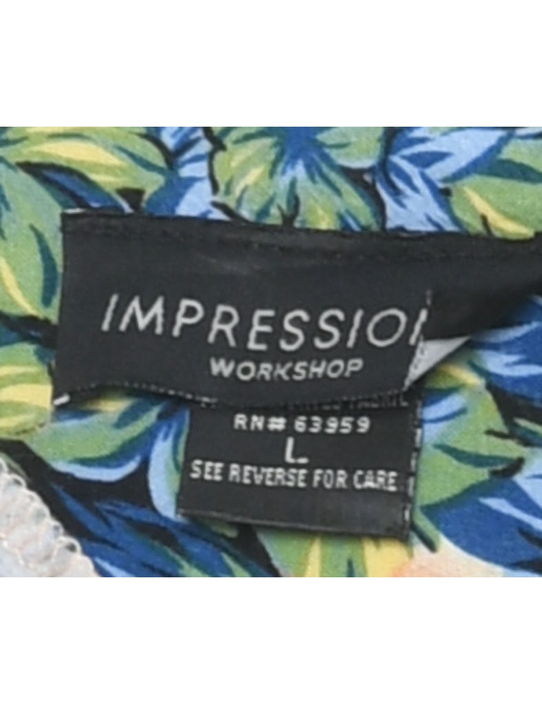 Tropical Print Dress - L