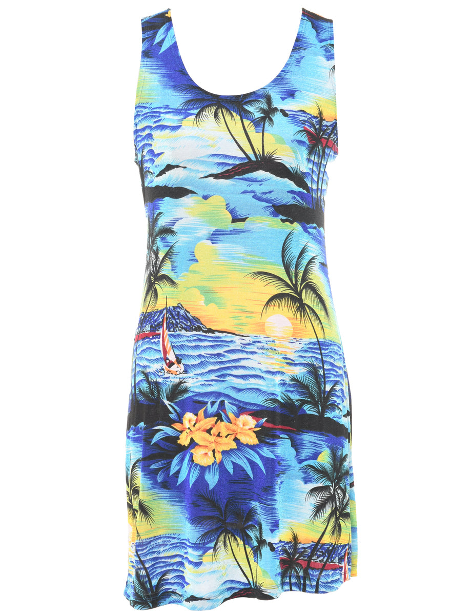 Women's Tropical Print Mini Dress Multi-coloured, S | Beyond Retro Women's Tropical Print Mini Dress Multi-coloured, S | Beyond Retro