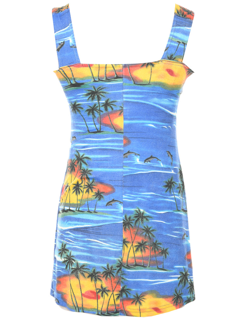 Tropical Print Mini Dress - S