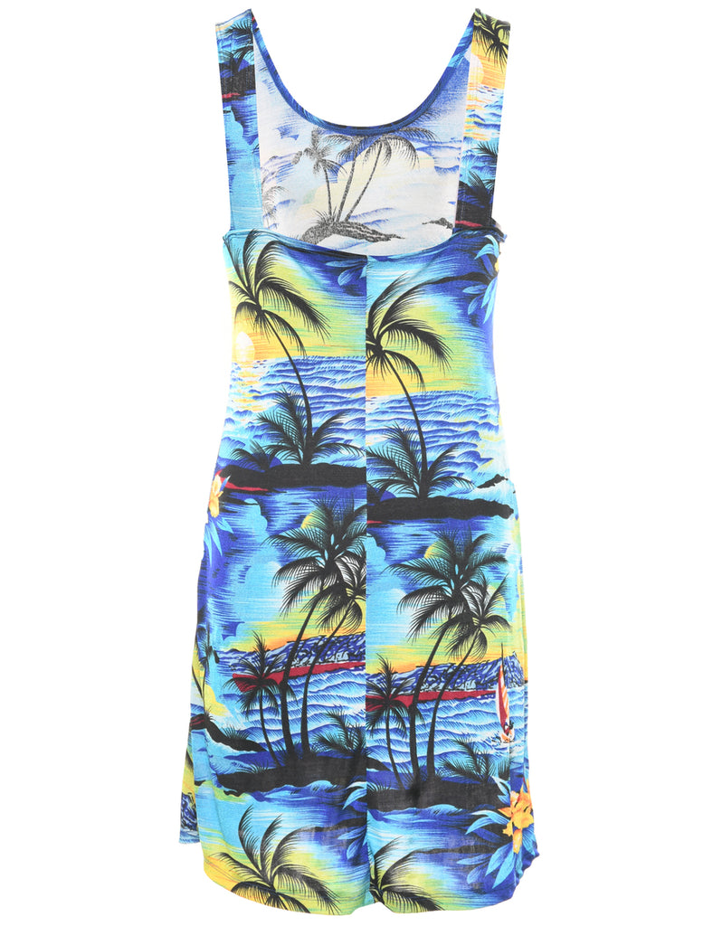 Tropical Print Mini Dress - S