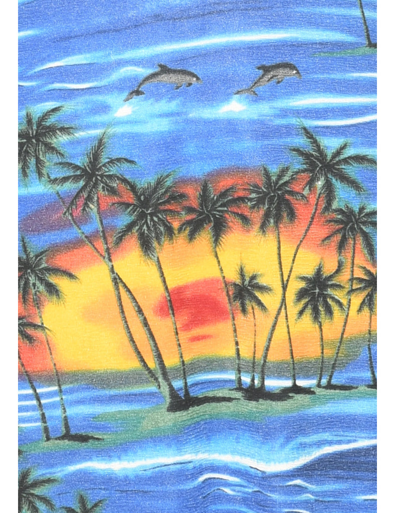Tropical Print Mini Dress - S