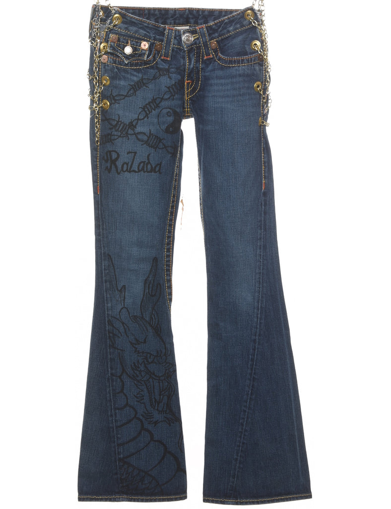 True Religion Low Rise Y2K Denim Trousers - W28 L34