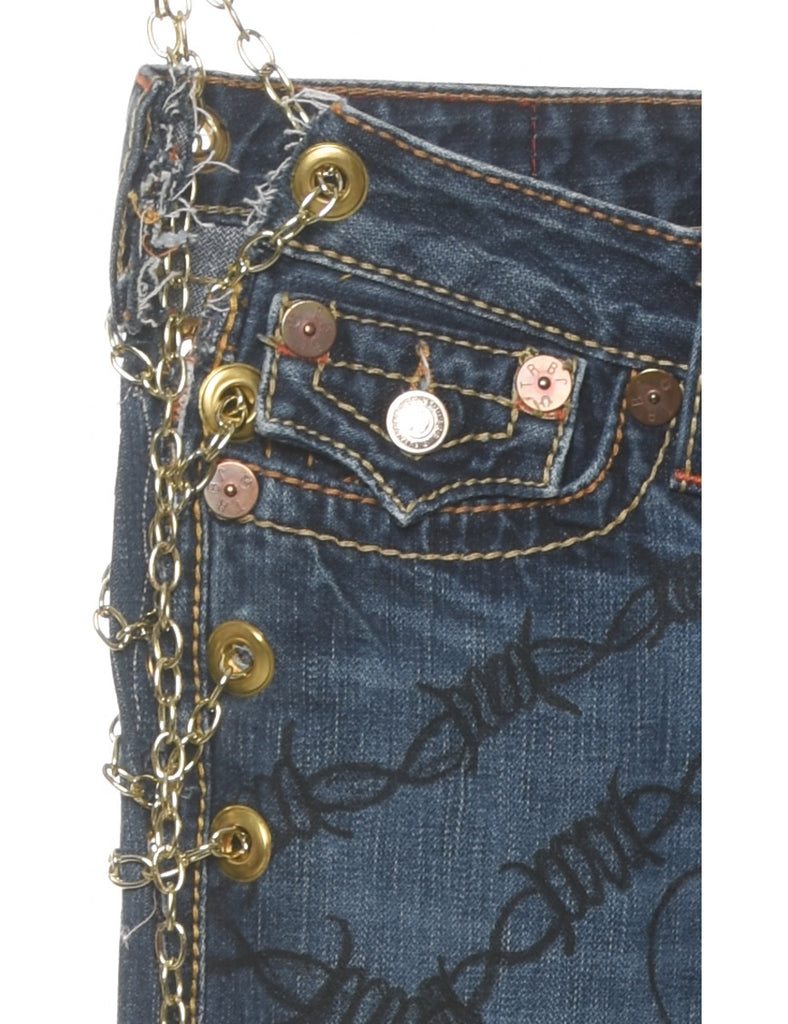 True Religion Low Rise Y2K Denim Trousers - W28 L34