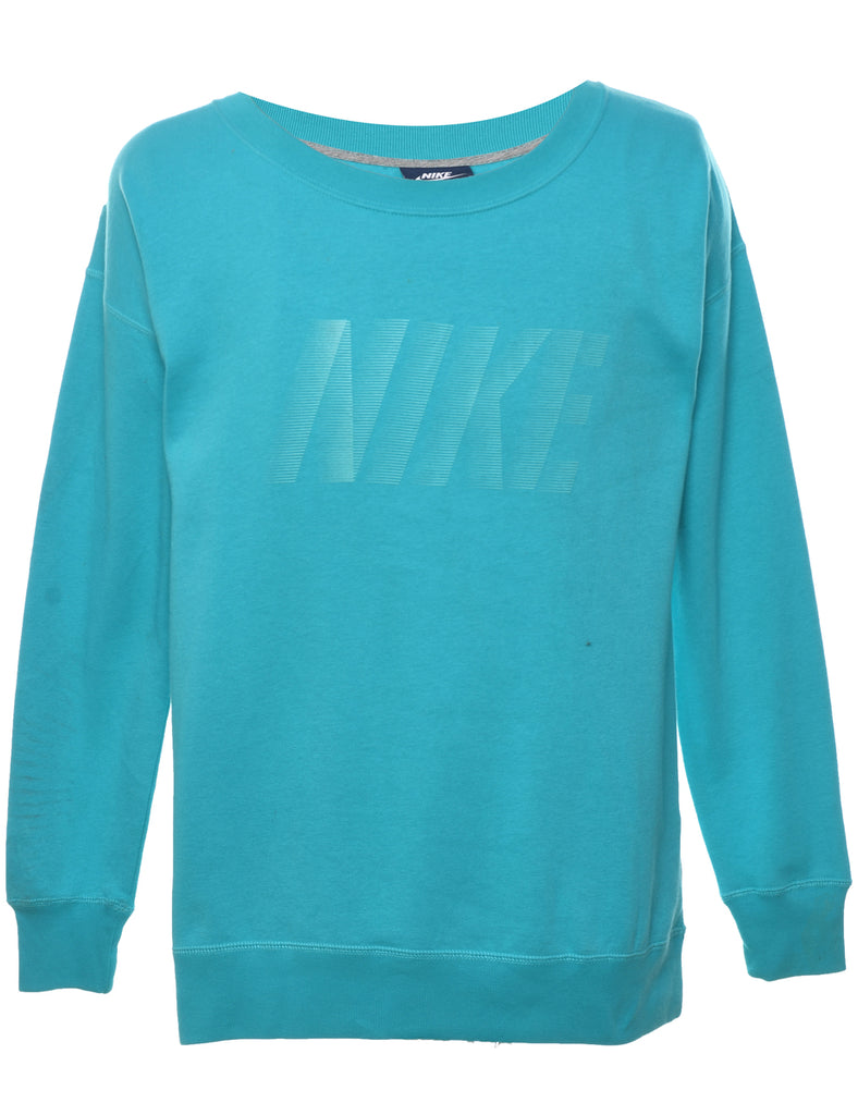 Turquoise Nike Printed Sweatshirt - M