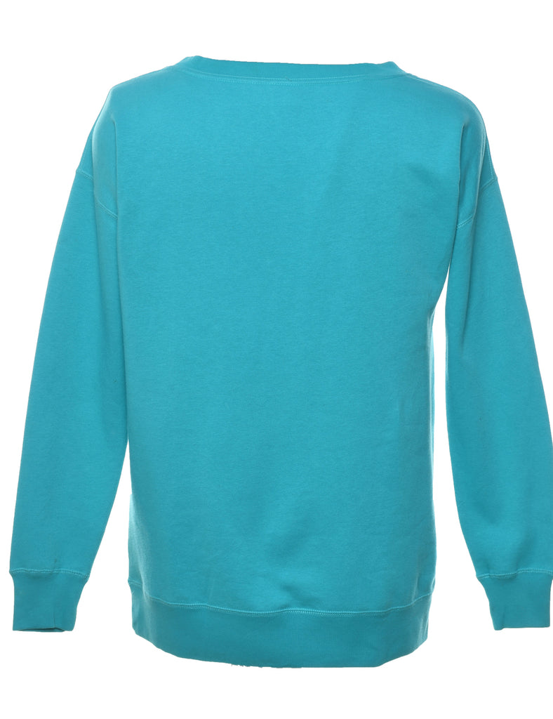 Turquoise Nike Printed Sweatshirt - M