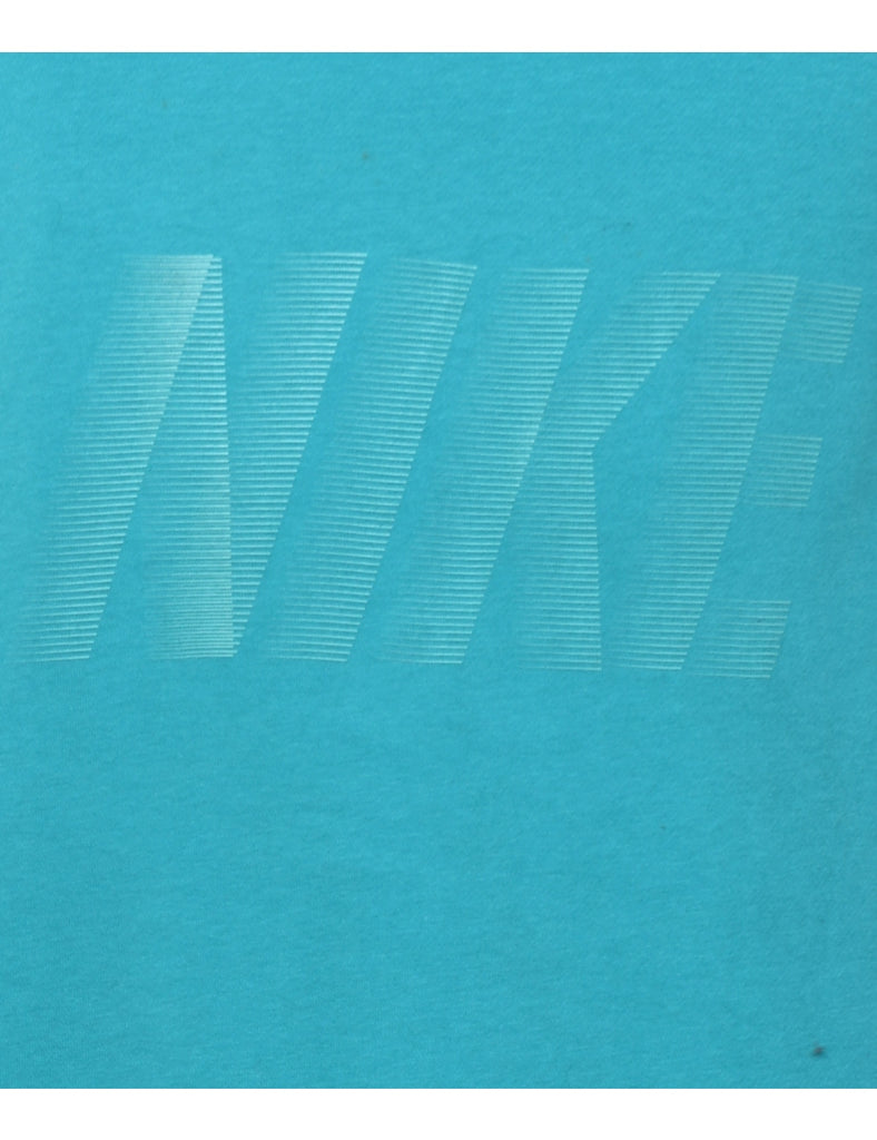 Turquoise Nike Printed Sweatshirt - M
