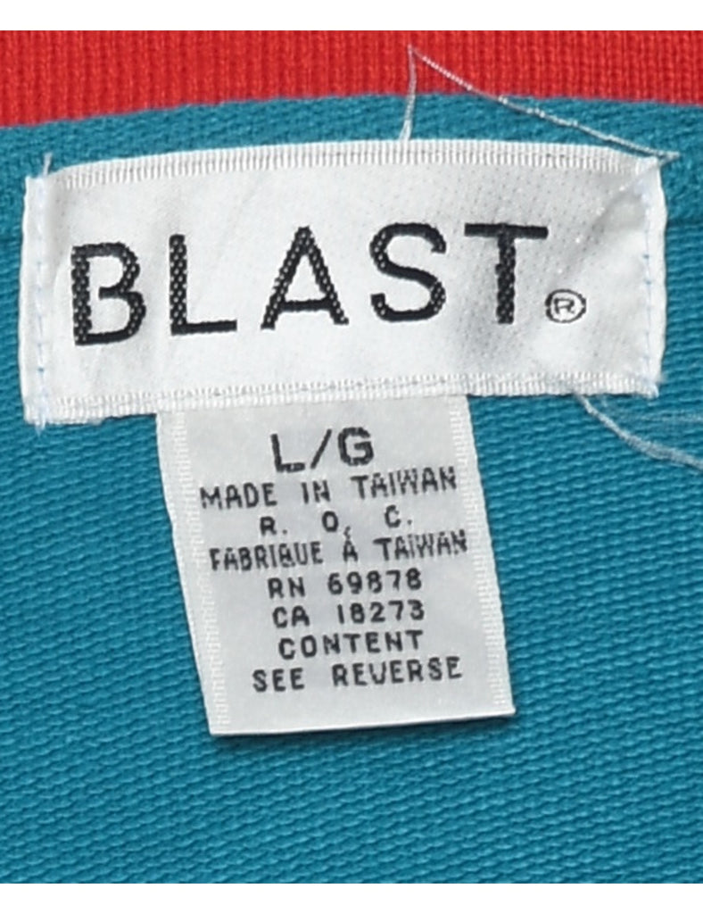 Turquoise, Purple & Red 1990s Sweatshirt - L