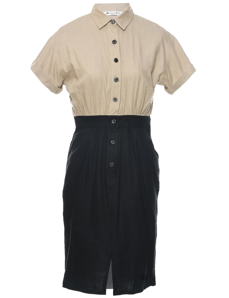 Two Tone Shirt Dress - M