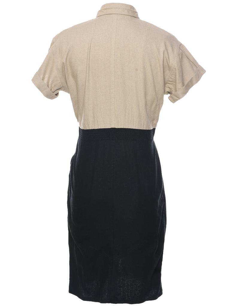Two Tone Shirt Dress - M