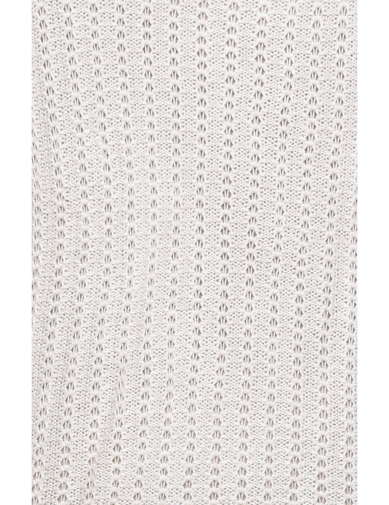 Van Heusen White Crochet Jumper - L