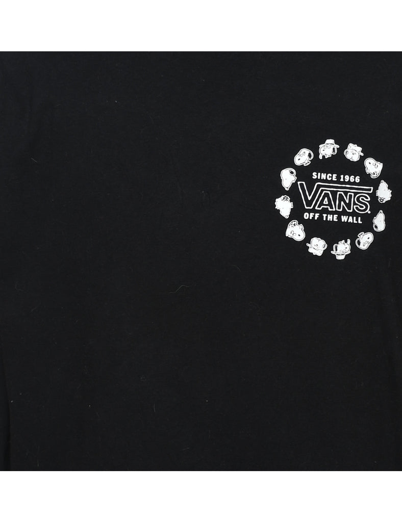Vans X Peanuts Black & White Printed Long-Sleeve T-Shirt - M