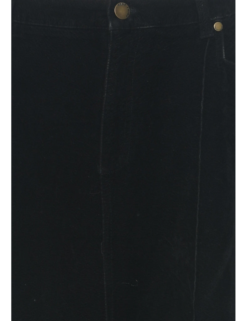 Velour Black Midi Skirt - M