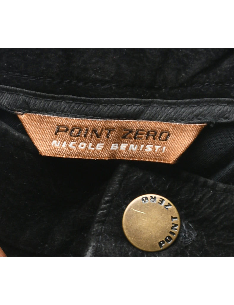 Velour Black Midi Skirt - M