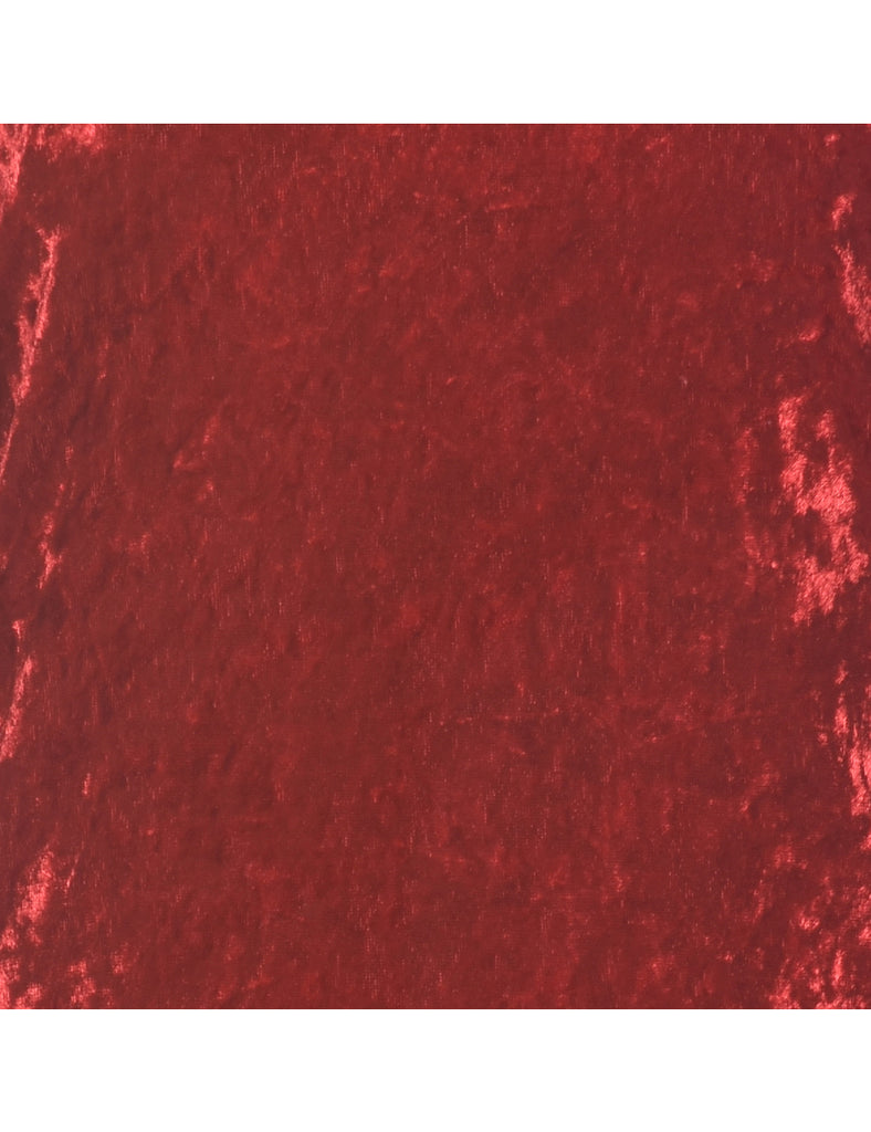 Velour Fabric Red Evening Top - S