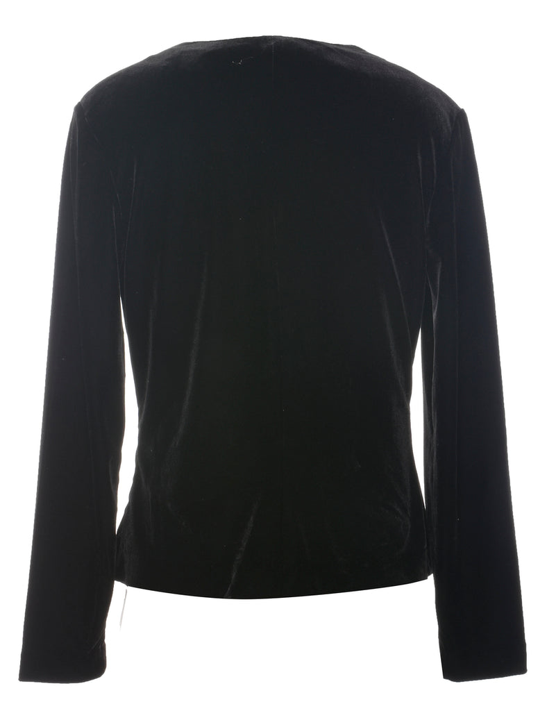 Velvet Black 1980s Evening Jacket - S