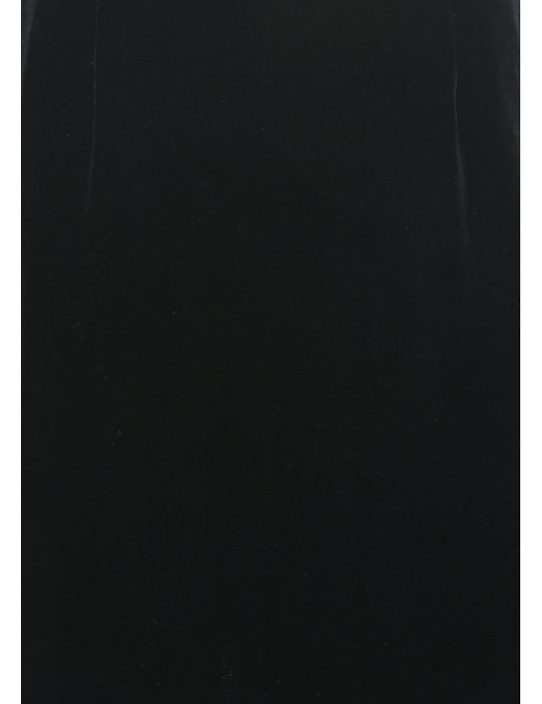 Velvet Black Evening Dress - S