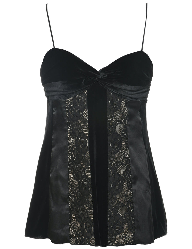 Velvet Black Evening Top - S