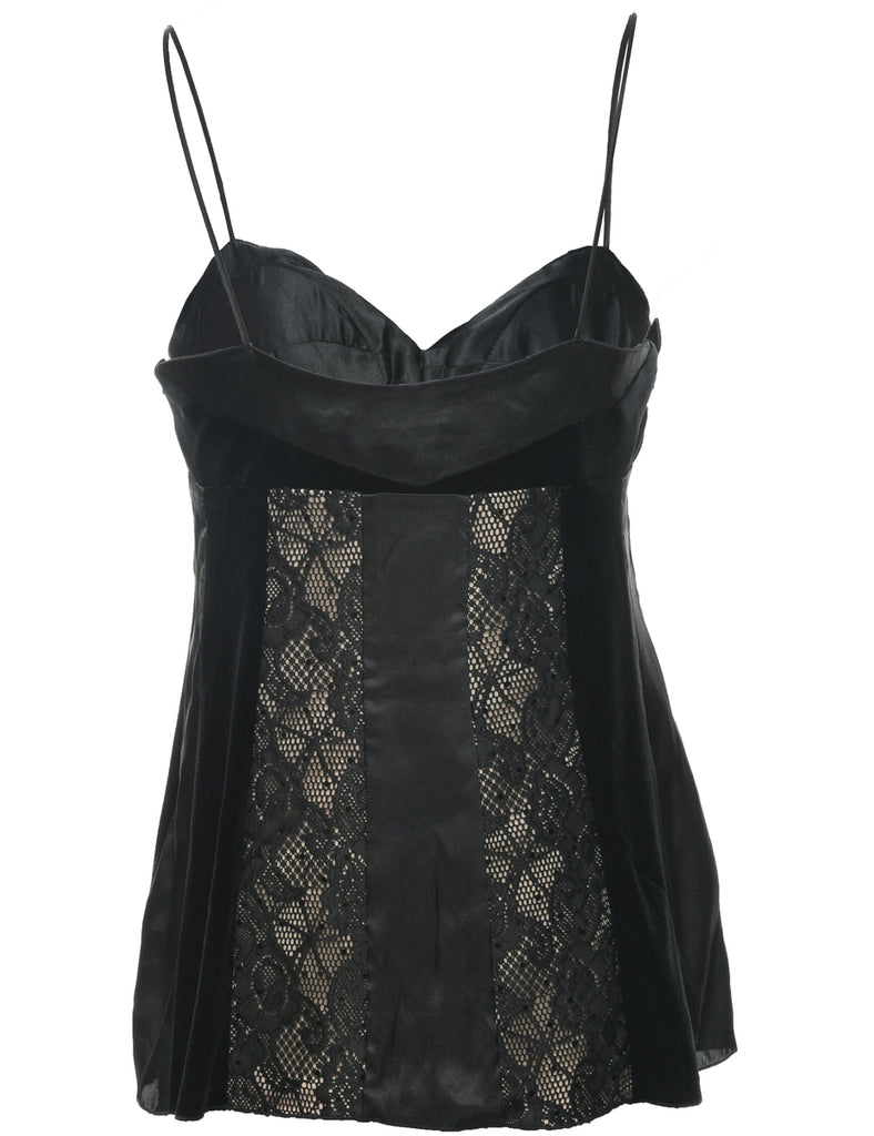 Velvet Black Evening Top - S