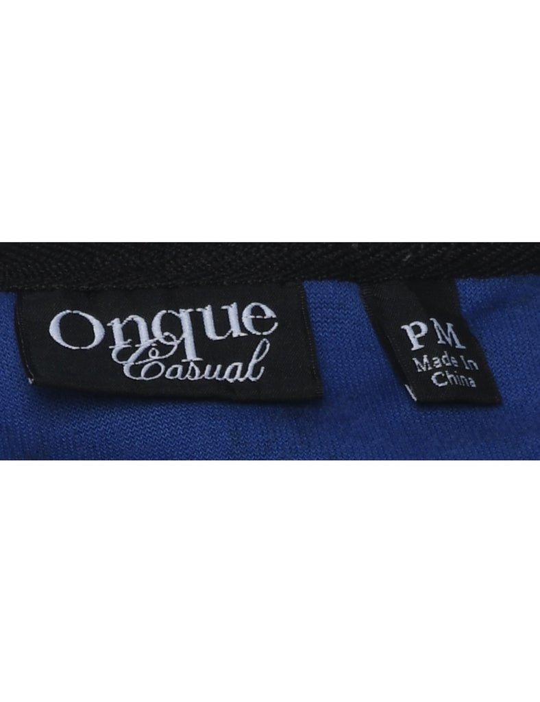 Velvet Black & Purple Zip-Front Track Top - M