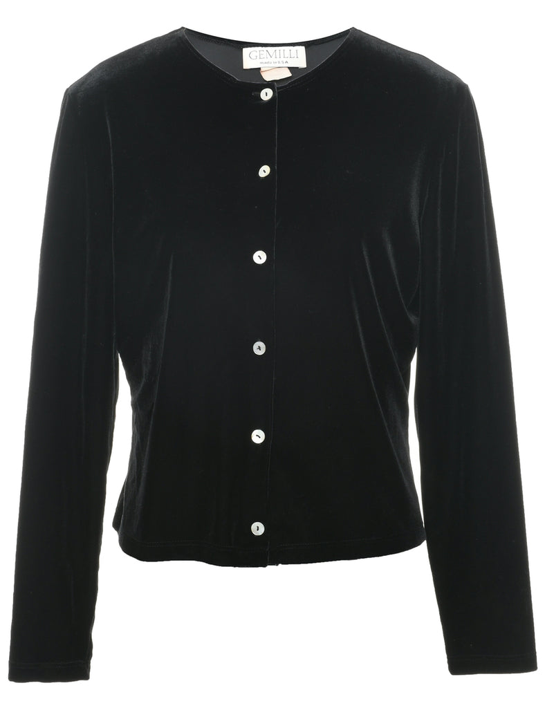 Velvet Fabric Evening Blouse - L