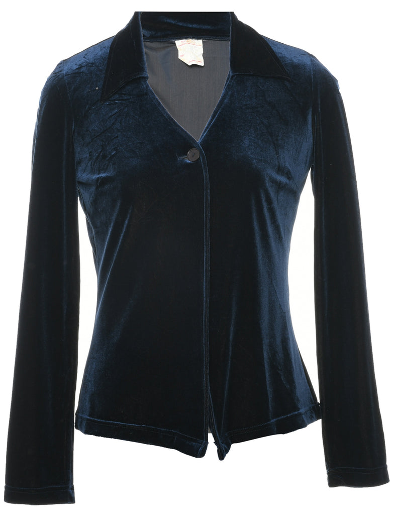 Velvet Fabric Evening Blouse - M