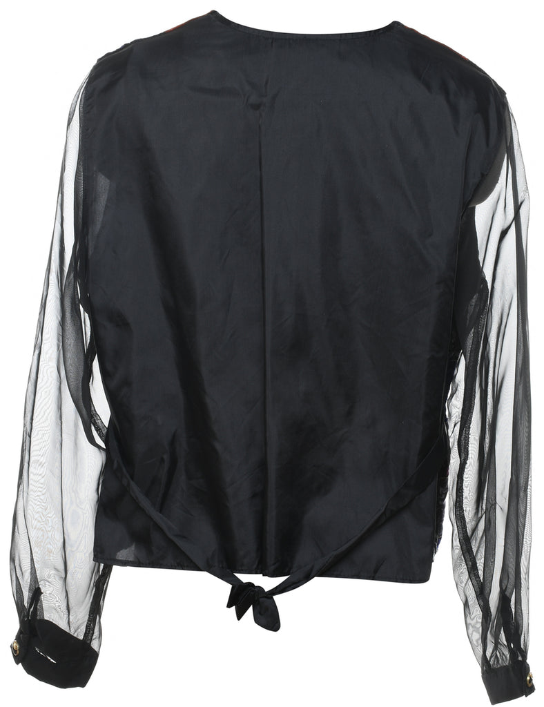 Velvet Fabric Evening Blouse - L