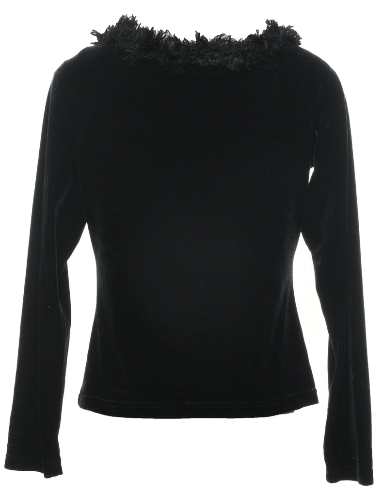 Velvet Fabric Evening Blouse - M