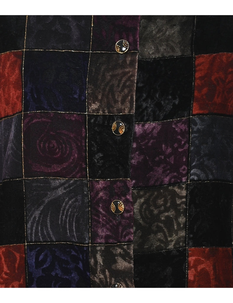 Velvet Fabric Evening Blouse - L