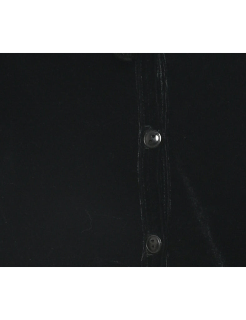 Velvet Fabric Evening Blouse - M