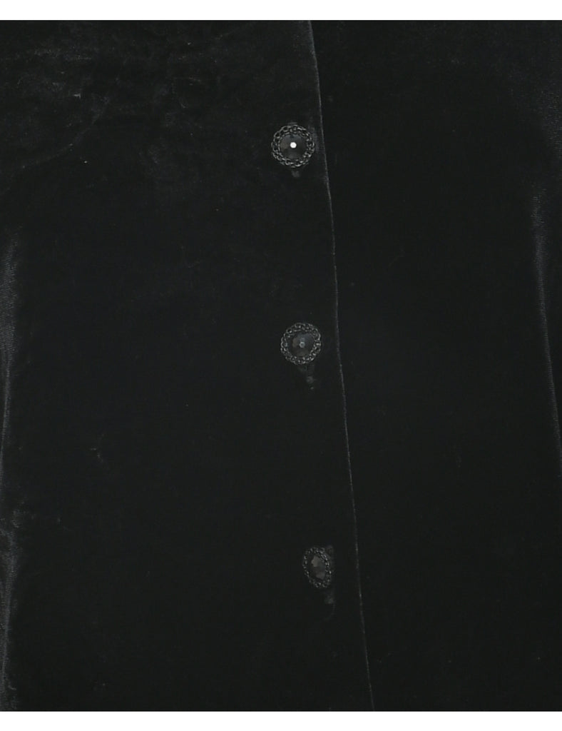 Velvet Fabric Evening Blouse - M