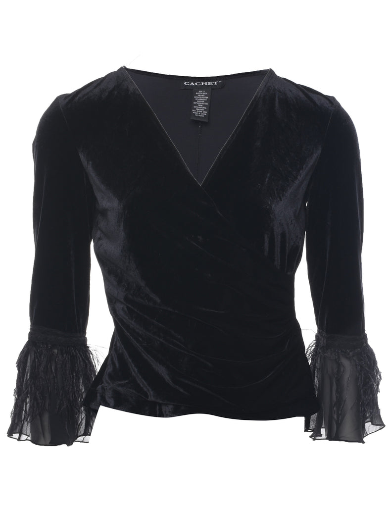 Velvet Fabric Evening Top - S