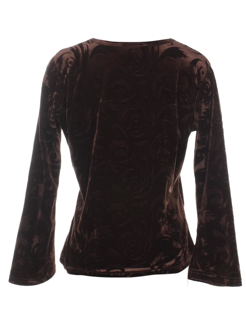 Velvet Fabric Evening Top - M