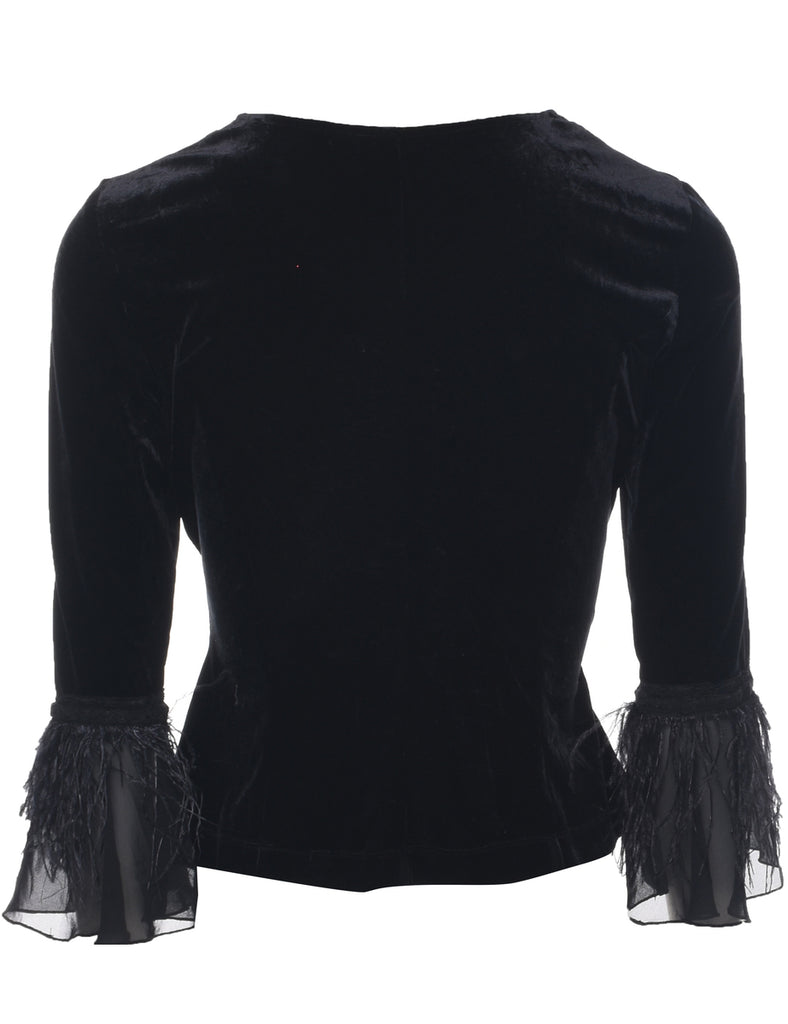 Velvet Fabric Evening Top - S