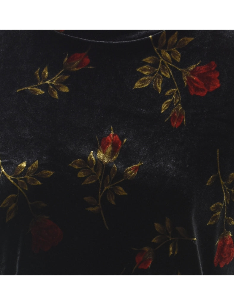 Velvet Fabric Evening Top - M