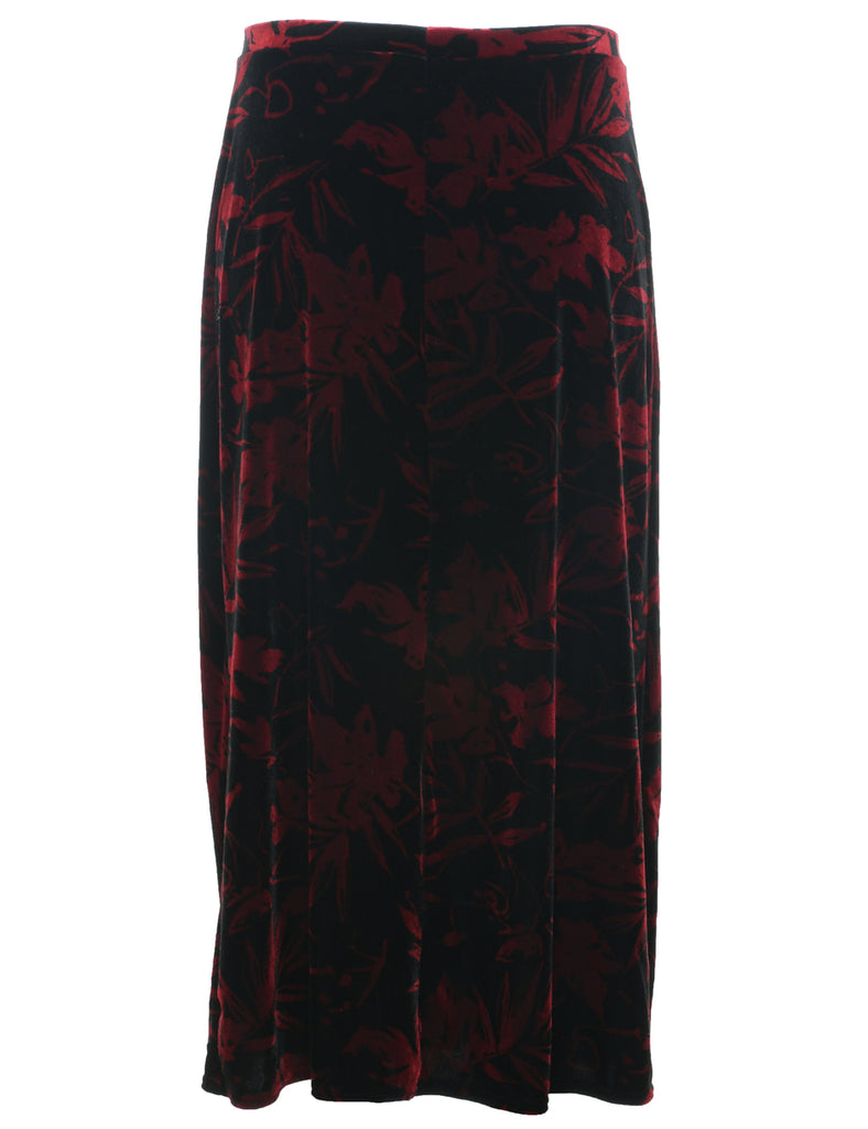 Velvet Foliage  Midi Skirt - S