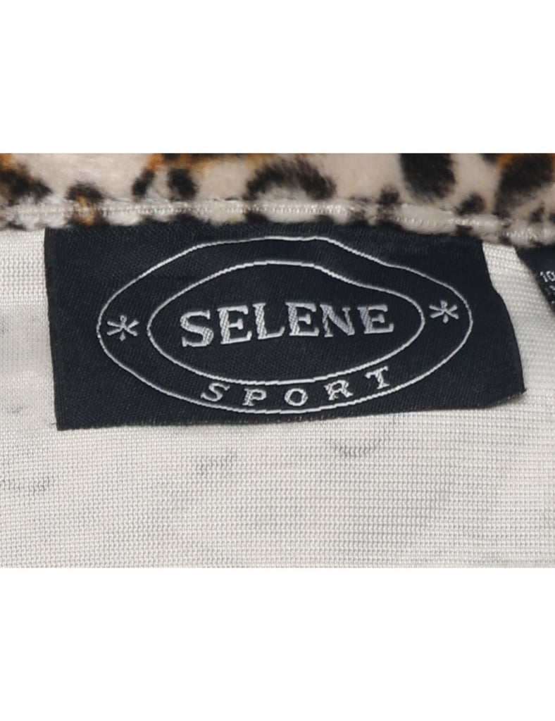 Velvet Leopard Print Jacket - L