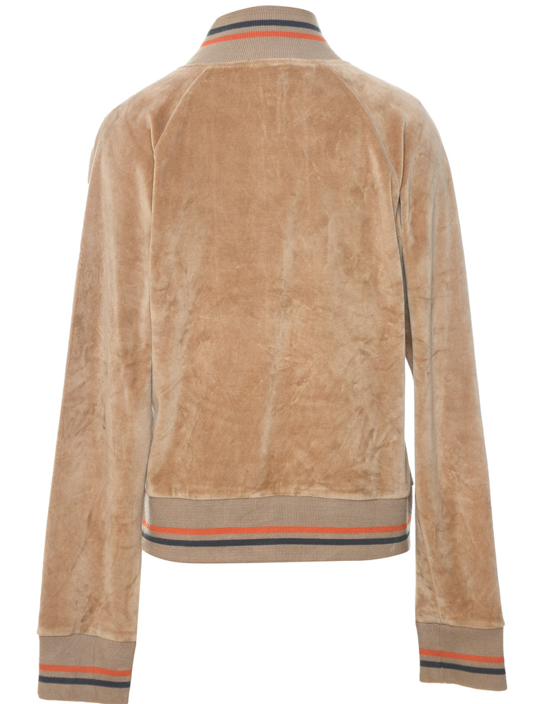 Velvet Light Brown Track Top - L