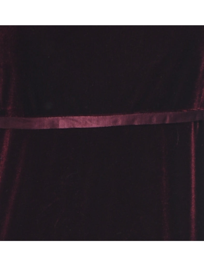 Velvet Maroon 1990s Evening Dress - S