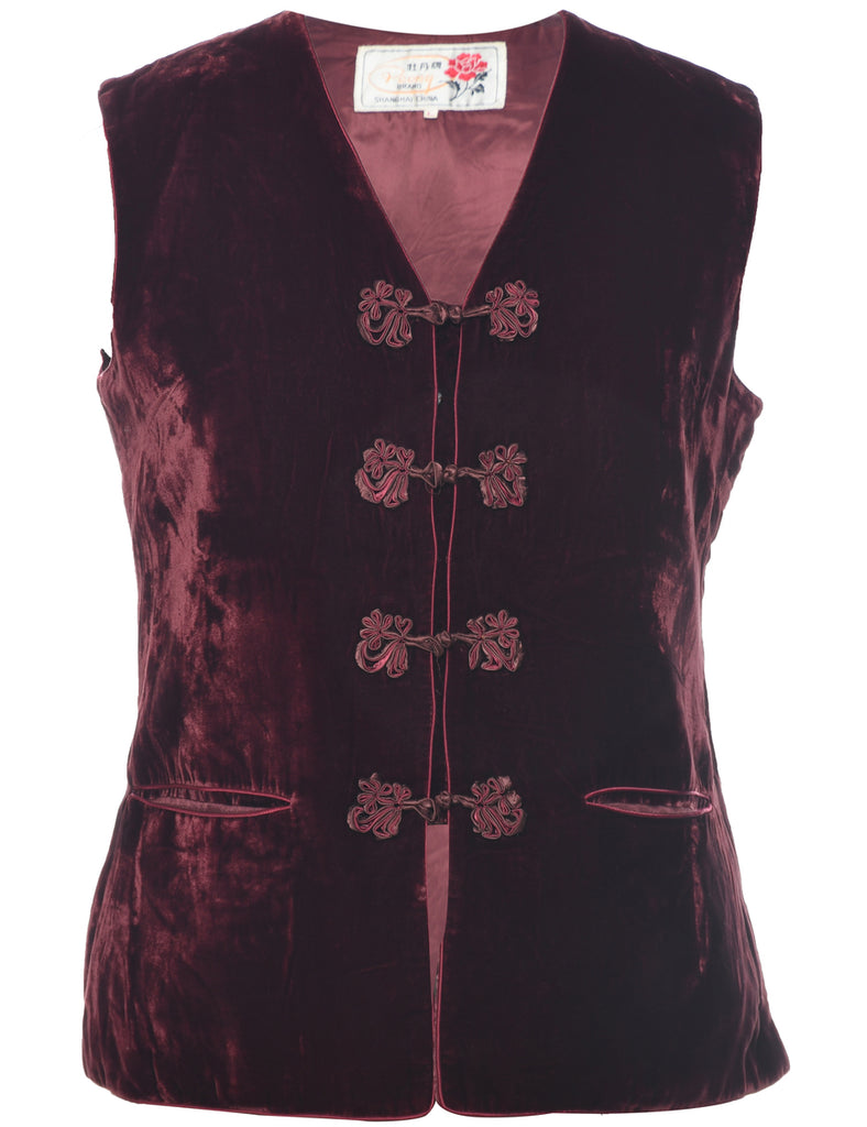 Velvet Maroon Waistcoat - L