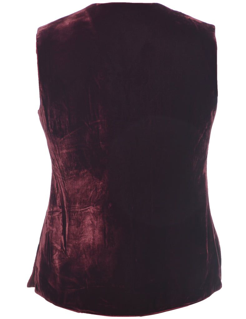 Velvet Maroon Waistcoat - L
