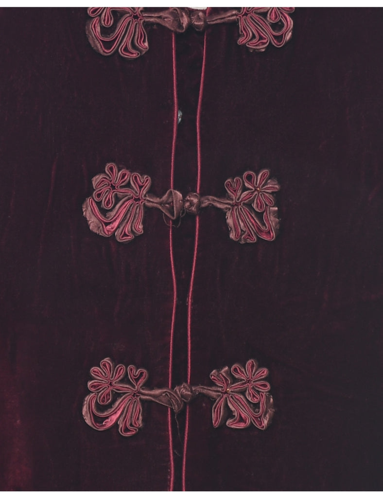 Velvet Maroon Waistcoat - L