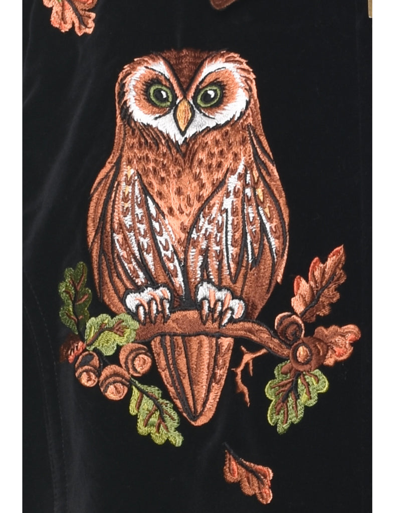Velvet Owl Embroiderd Jacket - M